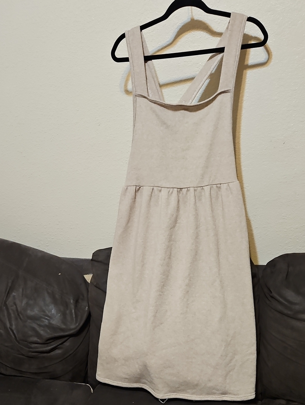 Stevie Hender Cream Midi Pinafore Dress